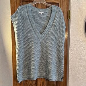 J. Jill Light Blue V-Neck Sweater Vest